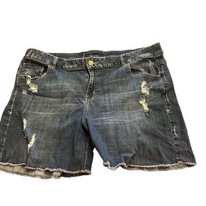 Lane Bryant Distressed Denim Shorts Sz 22